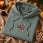 Embroidered Candy Cane Hoodie, Pine Branch - Image 8