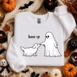 Cute Ghost Dog Sweatshirt, Boo-P Halloween Crewneck, Funny Dog Lover Sweatshirt, Spooky Season Pullover - Image 4