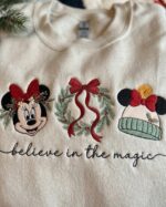 Minnie Christmas Embroidered Sweatshirt T-shirt Hoodie, Believe in the Magic Crewneck - Image 2