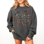Dancing Skeleton Halloween Sweatshirt, Comfort Colors, Spooky Skeleton Crewneck - Image 3