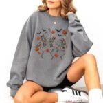 Dancing Skeleton Halloween Sweatshirt, Comfort Colors, Spooky Skeleton Crewneck - Image 7