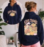 Thanksgiving Hoodie, Give Thanks Hoodie - Image 4