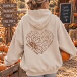 y2k sunflower hoodie, fall crewneck, pumpkin aesthetic