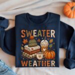 Sweater Weather Sweatshirt, Autumn Pumpkin Clothing, Cozy Sweatshirt Fall - Image 5