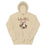 Hello Fall Hoodie, Patchwork Pumpkin Graphic Sweatshirt, Cute Autumn Hoodie for Women Men