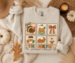 Thanksgiving Shirt or Sweatshirt, Thankful Grateful Blessed Sweater - Image 4