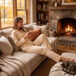 Cozy Fall Pajama Set, Autumn Leaf Loungewear, Thanksgiving Morning Pjs - Image 2