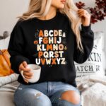 Alphabet Halloween Sweatshirt, Teacher Halloween Crewneck - Image 4