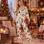 Christmas Pajama Set, Gingerbread Tree Holiday Pajamas, Cozy Sleeve Sleepwear, Festive PJ Set - Image 4