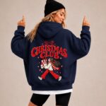 Christmas Club Hoodie Women, Christmas Hoodie with Santa, Xmas Sweatshirt, Holiday Hoodie - Image 3