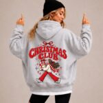 Christmas Club Hoodie Women, Christmas Hoodie with Santa, Xmas Sweatshirt, Holiday Hoodie
