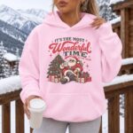Vintage Santa Christmas Hoodie, Retro Santa Claus Holiday Hoodie - Image 3