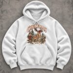 Christmas Reindeer Hoodie, Vintage Christmas Hoodie, Winter Pullover - Image 2