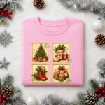 Vintage Christmas Sweatshirt, Retro Christmas Stamp Crewneck, Nostalgic Xmas Sweater - Image 4