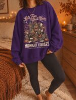 Vintage Halloween Sweatshirt, Haunted Midnight Library 90s Spooky Season Crewneck - Image 5