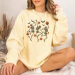 Dancing Skeleton Halloween Sweatshirt, Comfort Colors, Spooky Skeleton Crewneck - Image 6