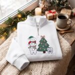 Embroidered Christmas Teeth Quarter Zip Sweatshirt, Dental Squad Sweatshirt - Image 2