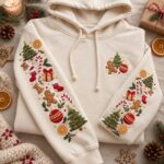 Christmas Candy Embroidered Hoodie, Christmas Gift Hoodie, Merry Xmas Crewneck - Image 2