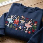 Nutcracker Ballet Embroidered Sweatshirt, Ballerina Mouse Christmas Crewneck - Image 3