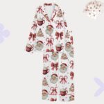 Retro Christmas Pajama Set - Santa Tree