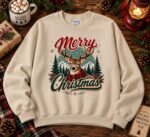Vintage Christmas Deer Sweatshirt, Retro Holiday Crewneck
