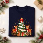 Woodland Animals Christmas Sweatshirt, Cute Deer Reindeer Tree Jumper, Festive Forest Xmas Top - Image 3