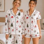 Christmas Pajamas for Women, Holiday PJs Set, Santa Christmas Sleepwear