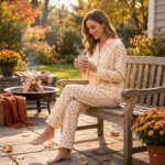 Cozy Fall Pajama Set, Autumn Leaf Loungewear, Thanksgiving Morning Pjs - Image 3