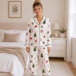 Christmas Pajamas for Women, Holiday PJs Set, Santa Christmas Sleepwear - Image 3
