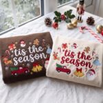 Embroidered Christmas Tis The Season Sweatshirt, Xmas Girly Coquette Shirt - Image 5