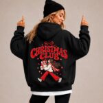 Christmas Club Hoodie Women, Christmas Hoodie with Santa, Xmas Sweatshirt, Holiday Hoodie - Image 5