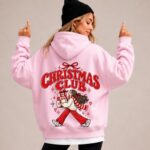 Christmas Club Hoodie Women, Christmas Hoodie with Santa, Xmas Sweatshirt, Holiday Hoodie - Image 2