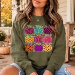 Boho Pumpkin Sweatshirt Cute Fall Pumpkin Pattern Sweater Autumn - Image 5