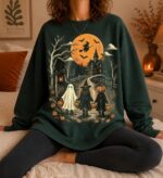 Vintage Halloween Sweatshirt Retro Graphic Witchy Crewneck, 90s Trick or Treat Sweatshirt - Image 5