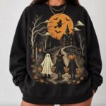 Vintage Halloween Sweatshirt Retro Graphic Witchy Crewneck, 90s Trick or Treat Sweatshirt - Image 6