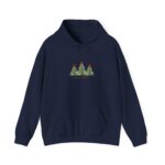 Merry Christmas Hoodie, Three Christmas Trees Hoodie, Unisex Holiday Hooded, Cute Xmas Pullover - Image 4