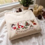 Embroidered Christmas Sweatshirt, Most Wonderful Time Shirt, Santa Embroidery Crewneck - Image 4