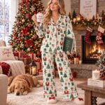 Green Nutcracker Christmas Pajama Set, Women’s Holiday PJs, Christmas Tree Sleepwear - Image 4