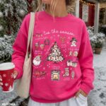 Tis the Season Christmas Sweatshirt, Retro Holiday Shirt, Christmas Tree Shirt, Santa Sweatshirt - Image 3