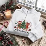 Embroidered Tis the Season Quarter Zip Sweatshirt, Mickey and Minnie Gingerbread Sweatshirt - Image 4
