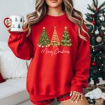 Merry Christmas Tree Light Sweatshirt, Merry Christmas Party Sweater, Christmas Tree Jumper