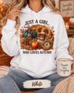 Just a Girl Who Loves Autumn Hoodie, Fall Sweatshirt, Cozy Thanksgiving Hoodie - Image 2