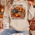 Just a Girl Who Loves Autumn Hoodie, Fall Sweatshirt, Cozy Thanksgiving Hoodie