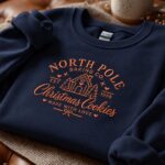 North Pole Baking Co Embroidered Sweatshirt, Christmas Cookies Crewneck, Gingerbread House Jumper - Image 3