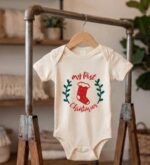 My First Christmas Baby Onesie, Christmas Stocking Infant Bodysuit, Baby First Xmas Outfit - Image 4