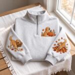 Golden Retriever Quarter Zip Sweatshirt, Embroidered Fall Dog Pullover