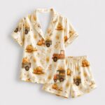Pumpkin Pajama Set for Women, Fall Halloween Sleepwear - Image 6