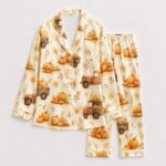Pumpkin Pajama Set for Women, Fall Halloween Sleepwear - Image 7