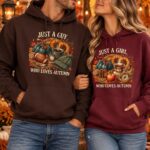 Just a Girl Who Loves Autumn Hoodie, Fall Sweatshirt, Cozy Thanksgiving Hoodie - Image 3
