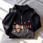 Embroidered Disneyworld Christmas Quarter Zip Sweatshirt, Magical Christmas Sweatshirt - Image 3